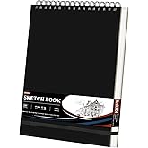 9" x 12" Sketch Book, Top Spiral Sketchbook Hardcover, 68lb/100gsm Drawing Paper Pad & Sketch Paper, 1-Pack Sketch Pads for Drawing for Adults, Professional Art Supplies for Teens & Artist Gifts.