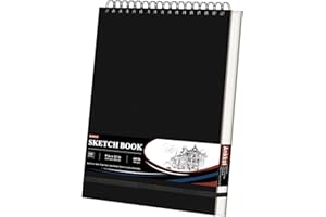 ANKKOL 9" x 12" Sketch Book, Top Spiral Sketchbook Hardcover, 68lb/100gsm Drawing Paper Pad & Sketch Paper, 1-Pack Sketch Pads for Drawing for Adults, Professional Art Supplies for Teens & Artist Gifts.