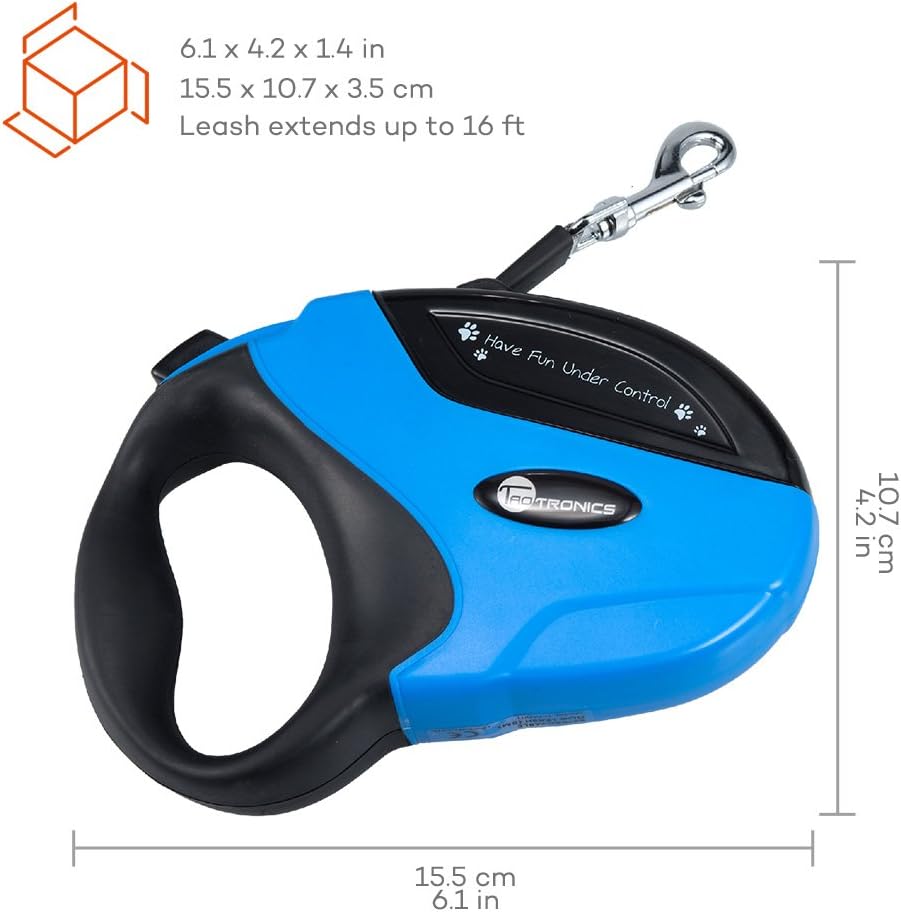 TaoTronics Retractable Dog Leash, 16 ft Dog Walking Leash for Medium Large Dogs up to 110lbs, Tangle Free, One Button Break & Lock, Dog Waste Dispenser and Bags included : Pet Supplies