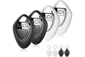 IUIPI Air Tags-4 Pack, iOS Only Key Finder Works with Apple Find My, Bluetooth Luggage Tracker with IP67 Waterproof Case & Keyring, GPS Tracking Tags Item Finder Locator for Key, Bags, Kids, Pets (4)
