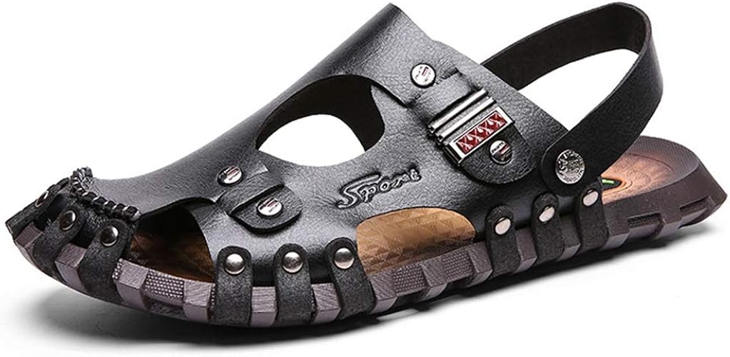 Amazon Fyejwh 大きいサイズ ビーチサンダル メンズ 2way履き スリッパ ローマシューズ スポーツサンダル 歩きやすい 軽い スタッズ コンフォート 低反発 スニーカー ビーチ 軽量 ブラウン Fyejwh ファッションサンダル