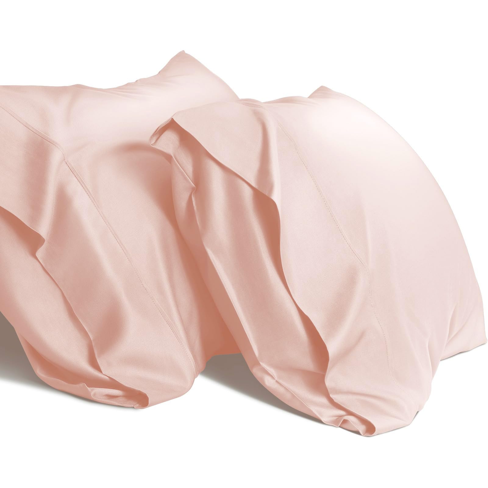 Waterlily 100% Bamboo Lyocell Pillow Cases Pack of 2 Pillowcase for Hair and Skin Envelope Set 50x75 Natural Organic Soft Vegan Silk Luxury Bedding (Blush Pink)