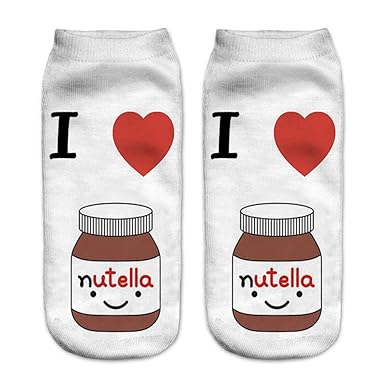 LEEDY Damen Milch Bonbons 3D-Druck Kurze Socken Winter Mädchen Socken Atmungsaktiv Warm Weich Lustige Damensocken