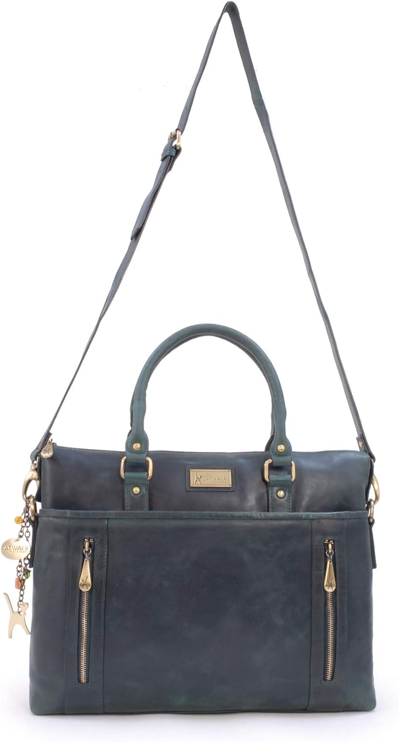 Catwalk Collection Handbags - Leather Handbag with Handle
