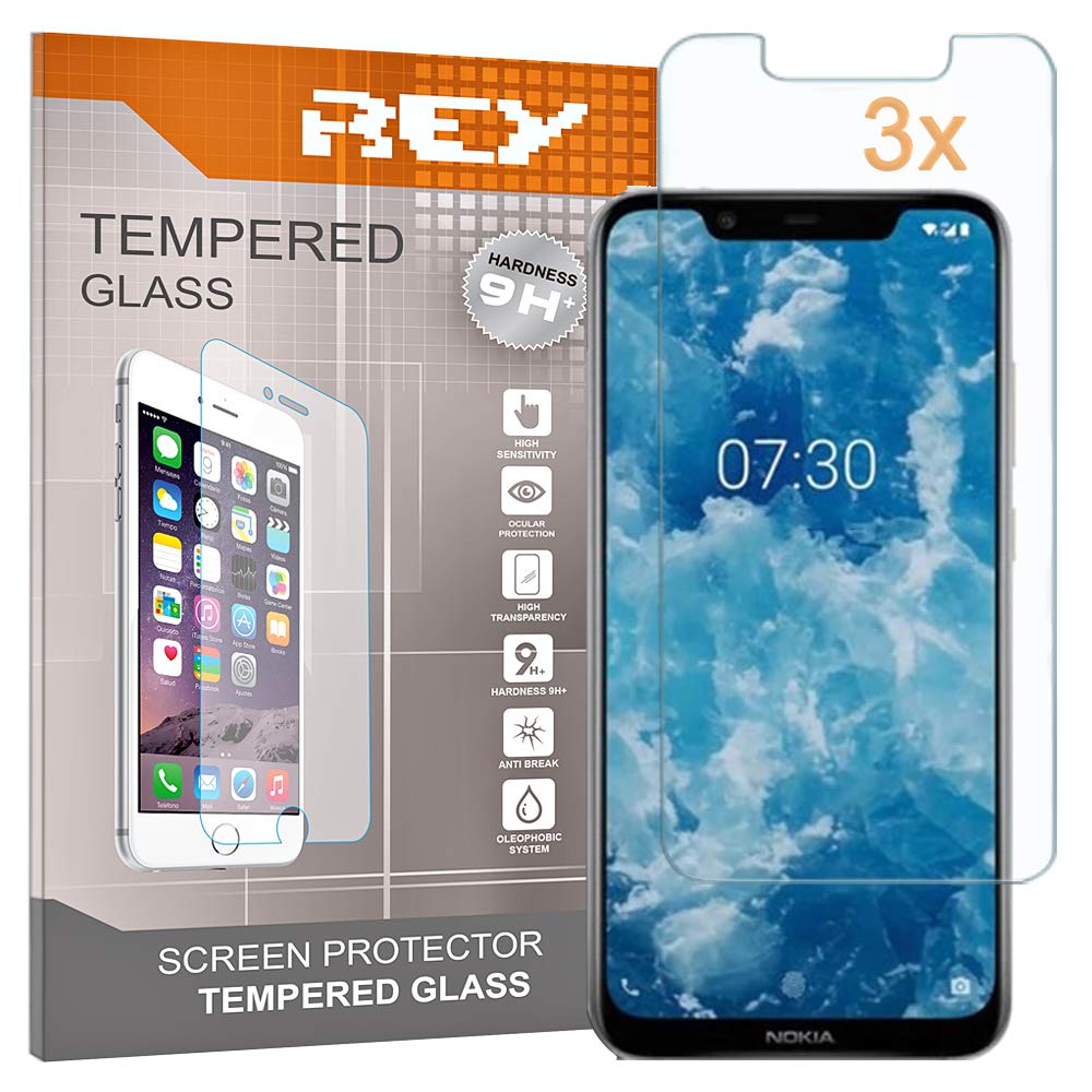 REY [Pack of 3] Tempered Glass for Nokia 8.1, Premium Screen Protector