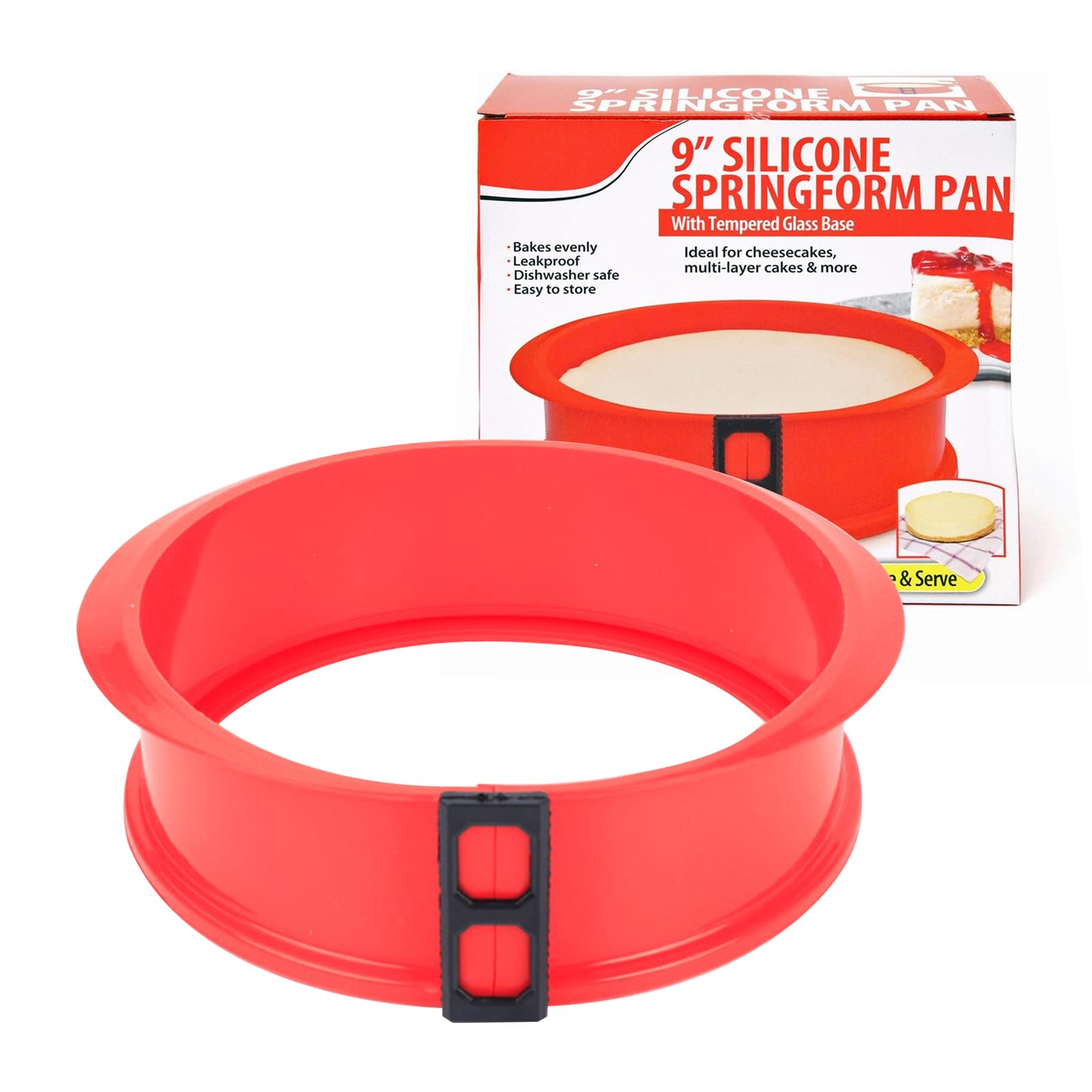 Silicone Springform Cake Tin, Round, 25 cm, Cake Baking Mould, Silicone Non-Stick Coated Cake Baking Mould with Scratch-Resistant Glass Base, Non-Stick Function, Perfect Cakes and Cakes by Hobby