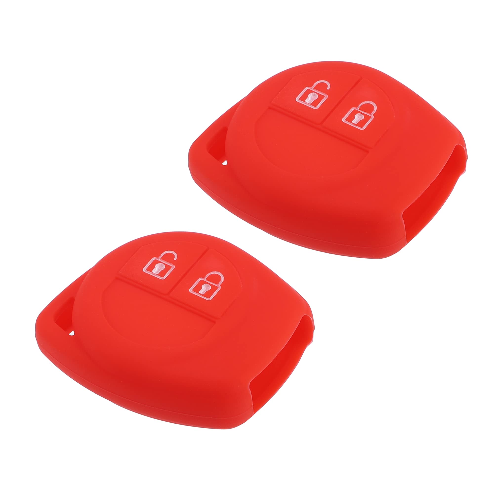 X AUTOHAUX 2 Pcs Remote Key Fob Case Cover for Suzuki 2 Button, Silicone Red