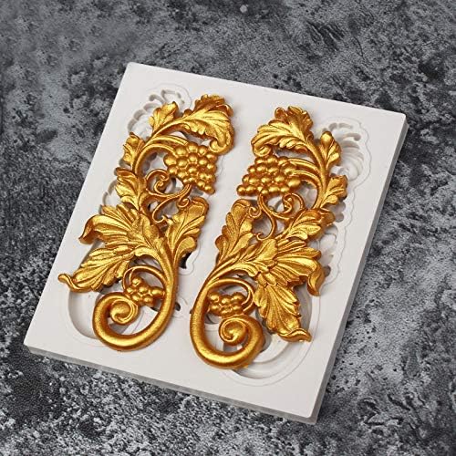 1pc Vintage Streetlamp Leaf Grape Silicone Mold for DIY Handmade Soap Mould Crystal Gum Paste Desserts Cupcake Cake Topper Decoration Candy Pudding Chocolate Jelly Shots Ice Cube Fondant Mold