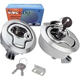 WJSKDQ Boat Latches Flush Pull Slam Latch for Boat Boor Latches Handle Keyed Lock Locking Style Silver/Black 2pcs/4pcs