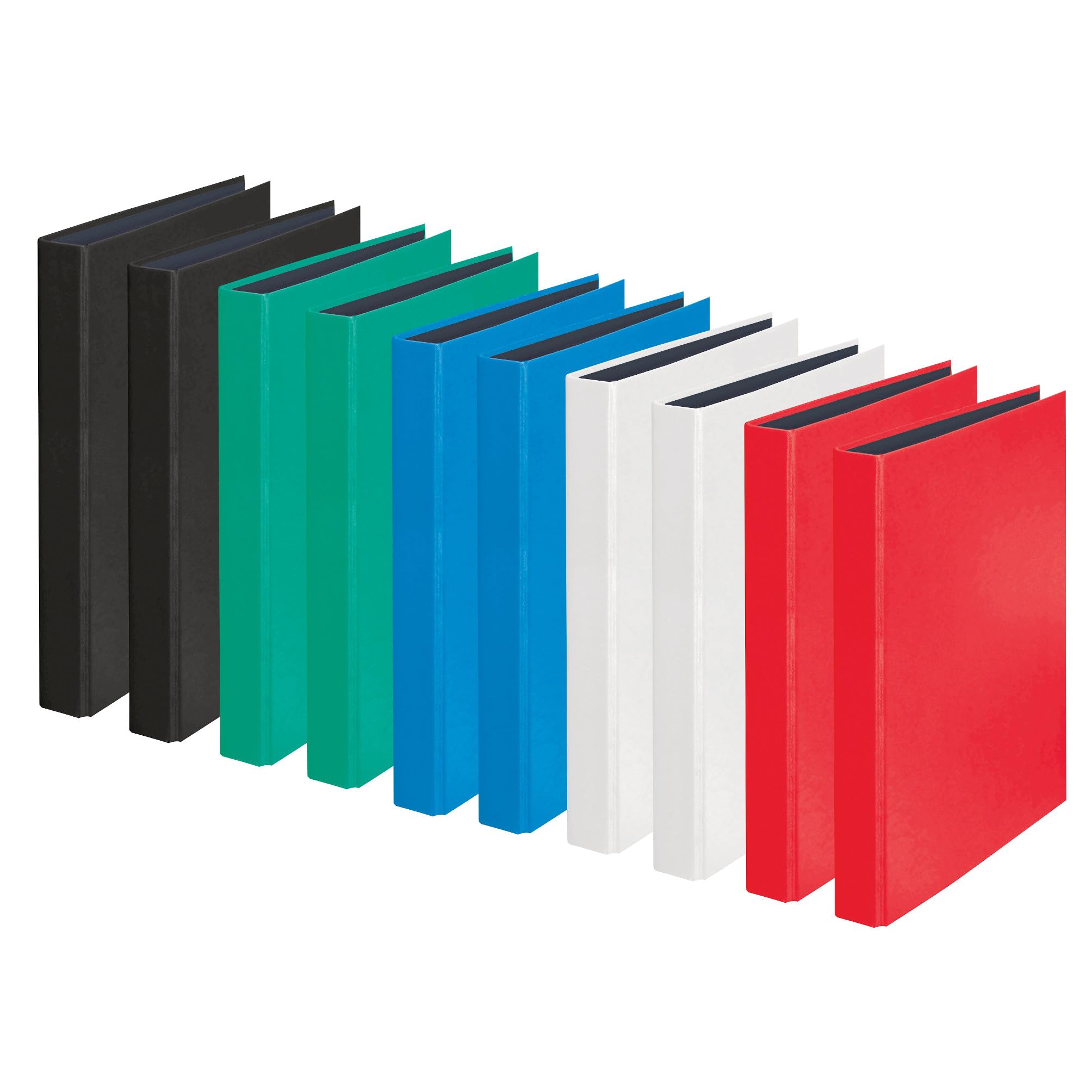 Original Falken 10-pack YourColor ring binder. Made in Germany. 2-D ring mechanism DIN A4 filling height 25 mm assorted colours calendar organiser ring binder ideal for office and school