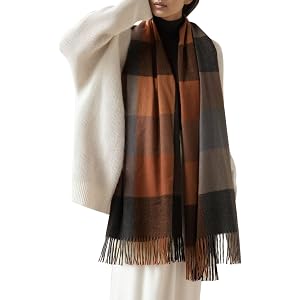 Crrqaznm Riforla Women's Long Plaid Blanket Scarf Winter and Fall Warm Big Tartan Scarves Wrap Shawl Elegant Stylish
