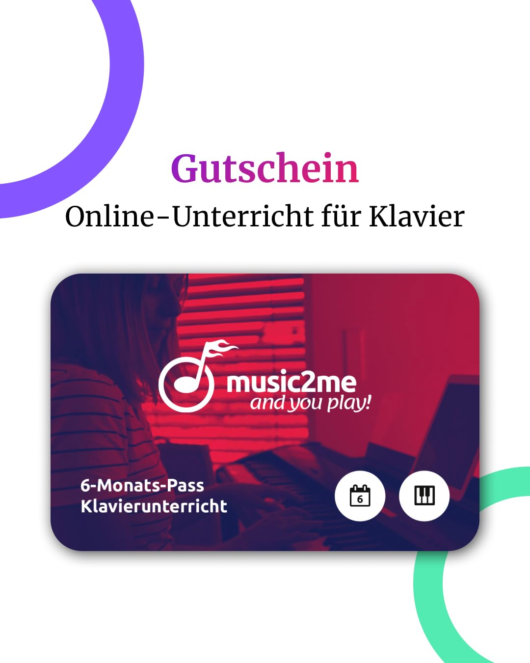 Music2me.de: Learn piano - Online piano lessons for beginners and advanced 6 Monate