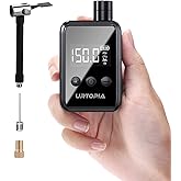 URTOPIA Mini Bike Tire Pump, Fast Inflate Bicycle Pump with Gauge, Rechargeable 150PSI Portable Electric Bike Air Pump with Presta and Schrader Valve for Road Bike, Ebike, Motorcycle, Ball