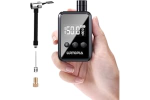 URTOPIA Mini Bike Tire Pump, Fast Inflate Bicycle Pump with Gauge, Rechargeable 150PSI Portable Electric Bike Air Pump with Presta and Schrader Valve for Road Bike, Ebike, Motorcycle, Ball