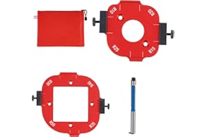 VRTYVEYBB 2 Pcs Router Corner Radius Template Router Radius Jig Aluminum Alloy Router Templates R10-R50 Use for Woodworking Router Corner Jigs with Router Table with Trimming Cutter and Storage Bag (Red)