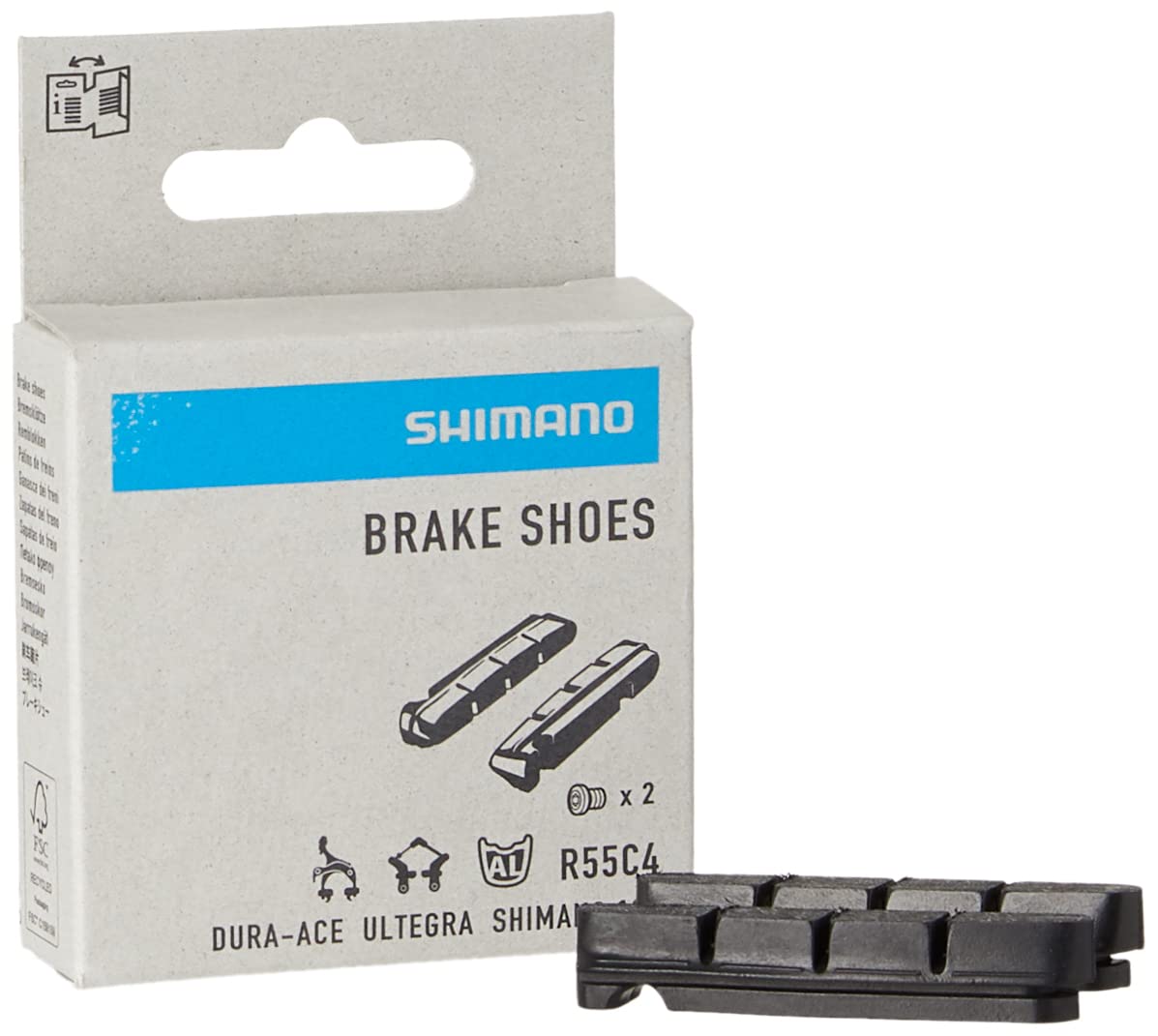 SHIMANO BR-9000 R55C4 cartridge-type brake inserts and fixing bolts, pair