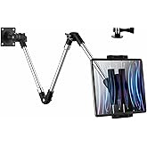 YOOZ Metal Long Arm Tablet Wall Mount Holder [Aluminum Arm 37"] Adjustable Wall Tablet Stand with Foldable Arm for iPad Pro A