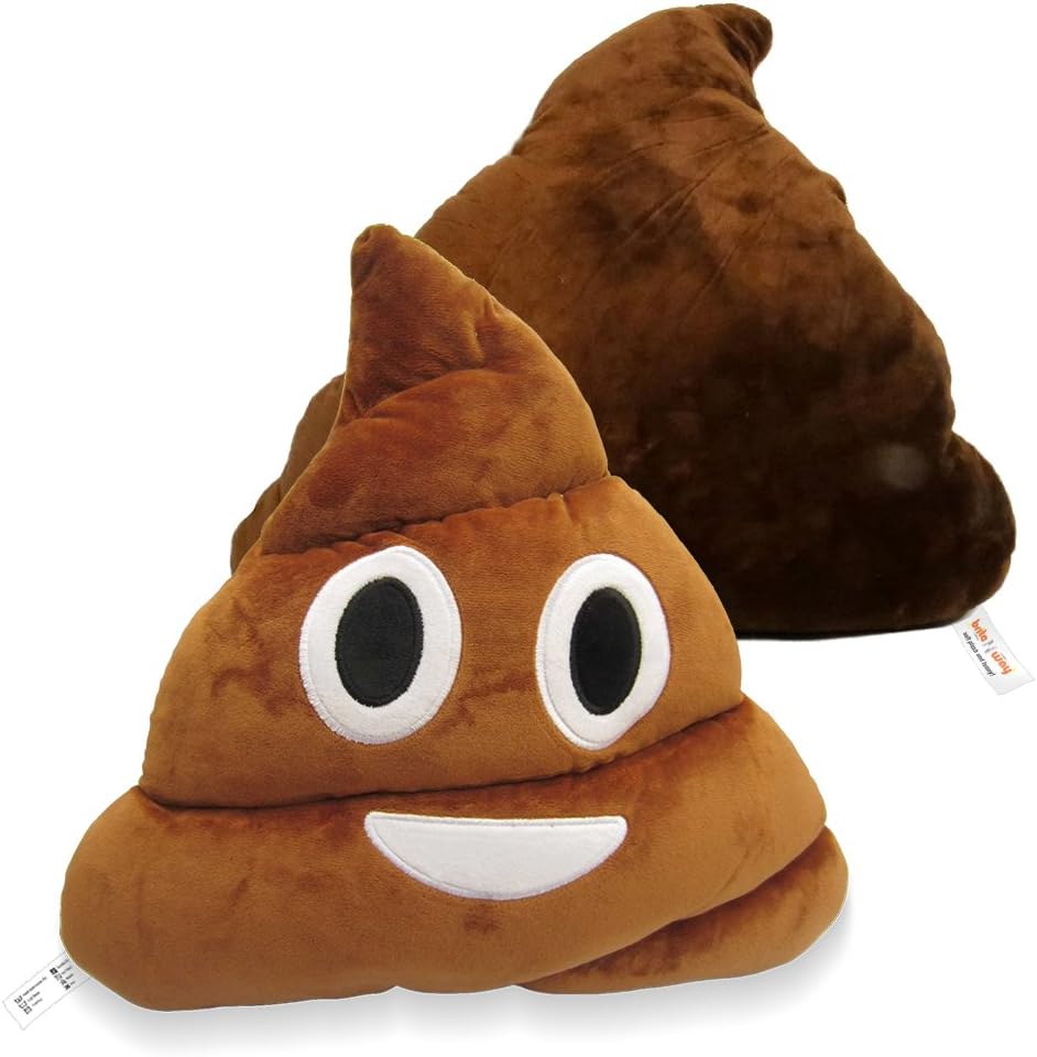 Emoji Cute Pillow Poop Face - Cartoon Brown Stuffed Soft Plush Very Comfortable and Funny - Perfect Fun Item for all Ages 14" (35cm): Home & Kitchen