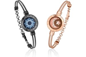 TOTWOO Long Distance Touch Bracelets for Couples, Smart Light & Vibration Love Jewelry, Long Distance Valentines Day Gifts for Him Her Women Men, One-to-One Bluetooth Pairing via App