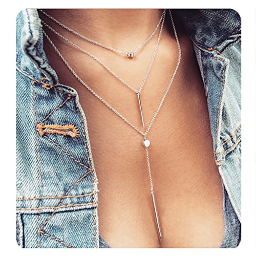 Suyi exquisite sequins multilayer chain turquoise beads…
