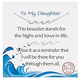 Birthday Gifts for Sister,Unique Valentine's Day Gifts for Her, S925 Sterling Silver Wave Bracelets for Sister,Mom,Wife,Daughter Jewelry from Mom,Jewelry Gifts for Mother's Day,Anniversary,Chrismas