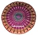 Boho Room Decor Aesthetic: Vintage Indie Purple 32 Inches Indian Mandala Round Pillows Meditation Cushion Cover, Perfect for Cottagecore Hippie Room Decor (Purple, 32 Inches (81 Cms.)