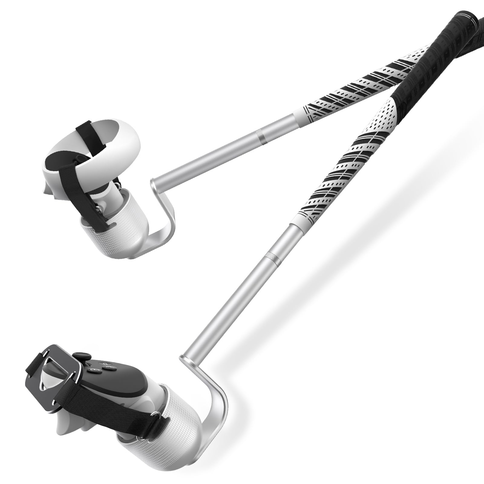 BRICOK VR Golf Club Attachment for Meta Oculus Quest3/2/Quest 3S,90 Degree,Unblock Signal Aluminium Alloy VR Golf Club Attachment 1:1 Molded Controller Adapter & Fixed Plate (Adjustable in length)