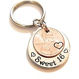 Sweet 16 Happy 16th Birthday Lucky Copper 2005 Penny Key Chain for New Driver Gift