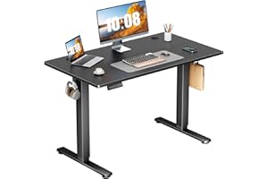 Sweetcrispy Electric Standing Desk Adjustable Height, 40x24 Inch Sit Stand Up Home Office Desks Computer Workstation PC Work Table with 3 Memory Preset Splice Wood Board Metal Frame, Black