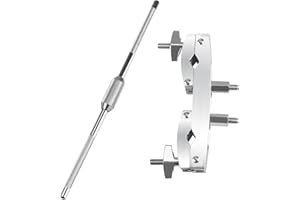 Seteol Drum Clamp Mount with Extension Bar, Heavy Duty Quick Release Multi-clamp for Cowbell, Jam Blocks, Tambourines, Mini Timbales, Tom, Cymbal Stands, Professional Drum Hardware Clamp Bracket