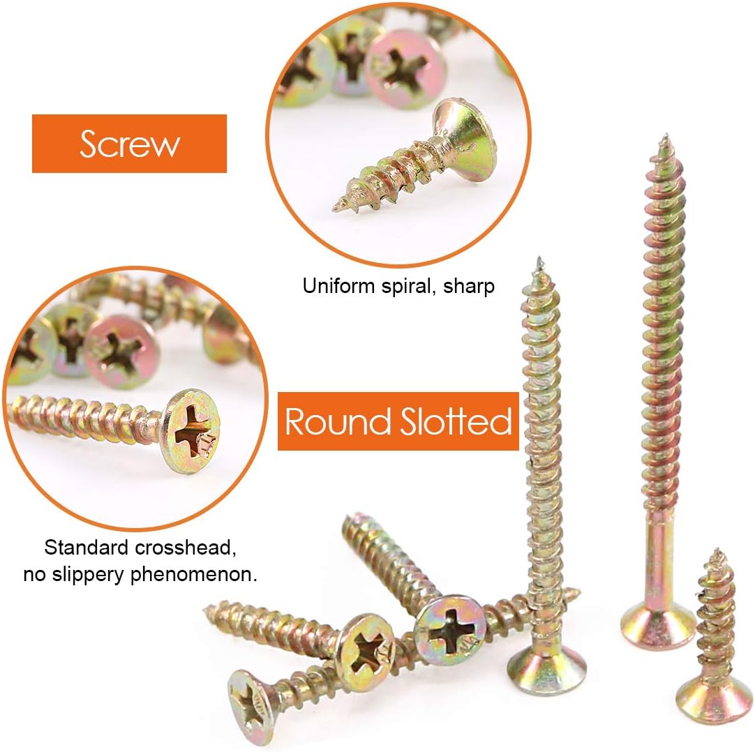 Rustark 280Pcs M4 Phillips Bugle Head Coarse Thread Drywall Screw Self Tapping Wood Screws Assortment Kit Ideal for Drywall Sheetrock - Image 5