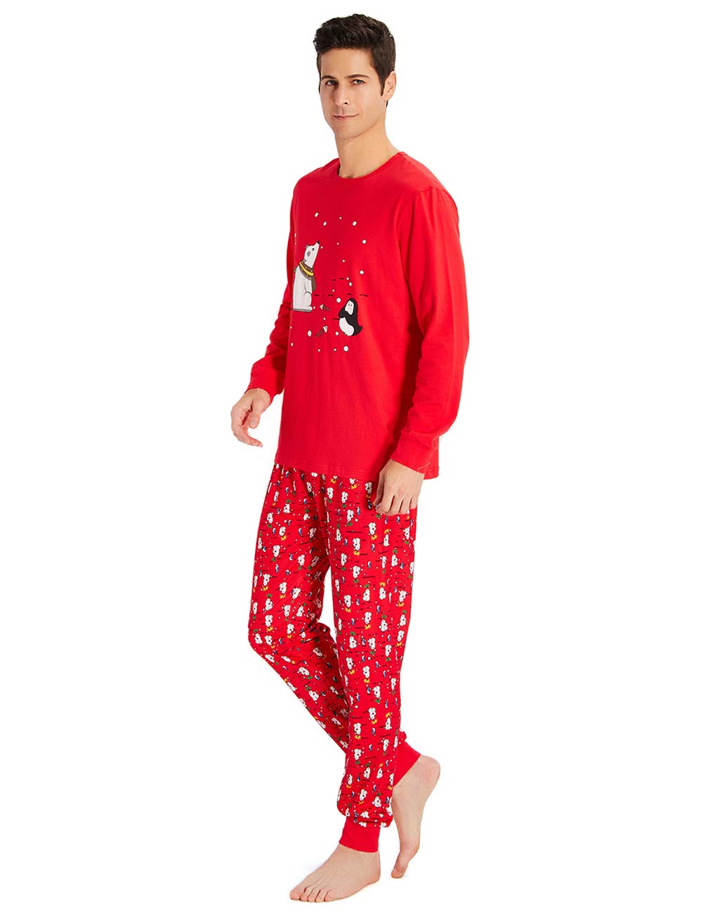 Familia Santa Papá Sleepwear Camisetas de Manga Larga + Pantalones Ropa de Dormir para Mujeres Hombres Niños Chicas Vacaciones de Invierno PJs Homewear Conjuntos de 2 Piezas M