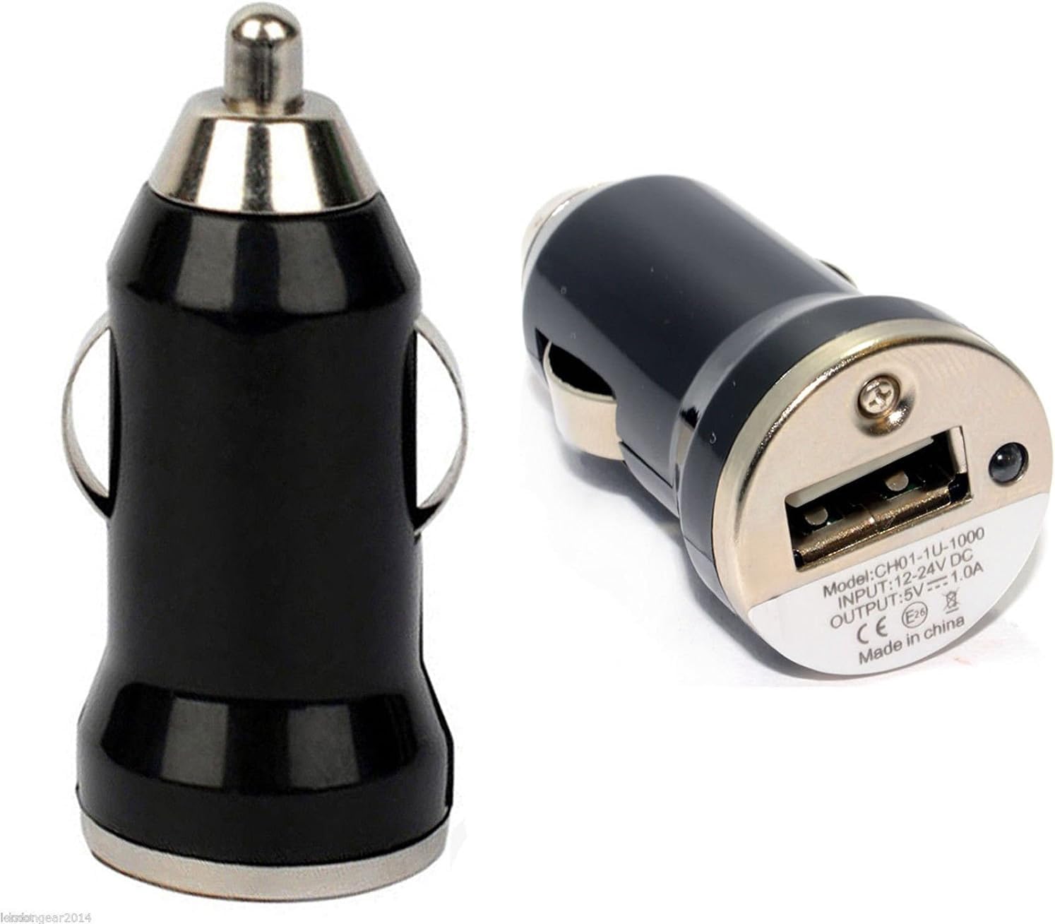 1 x Black Compact USB Car Charger Adapter – Universal 12V/24V USB Car Charger for iPhone, iPad, Samsung Galaxy, Android Phones, Tablets, MP3 Players, Digital Cameras & GPS Devices