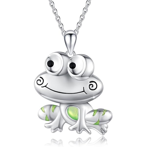 CUOKA MIRACLE Sterling Silver Frog Necklace - Adjustable 18-20" Animal Jewelry For Kids