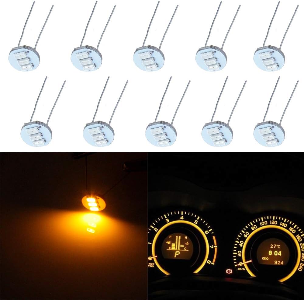 SCITOO 10Pcs 4.7mm Dash Light Bulbs Instrument Gauge Cluster Light Bulbs Speedometer Gauge Cluster Lights