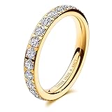 JINEAR 3mm Wedding Bands for Women Eternity Ring
