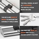 Bwintech 70mm Nickel Euro Cylinder Lock 35T/35 Thumbturn 3 Keys Anti-Pick view 5