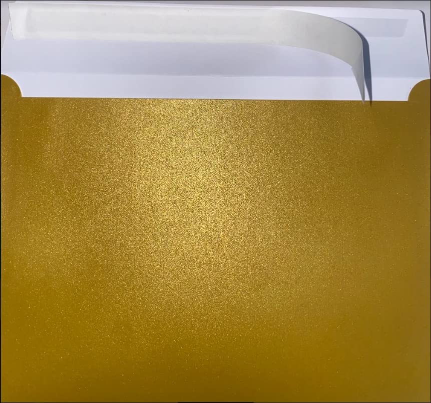 C5 (162x229mm) Coloured Envelopes Perfect for A5 Christmas Cards, Greeting Cards, Wedding Invitations, Crafts and Many More - Pack of 75 envelopes (Metallic Gold Peel & Seal)