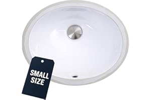 Nantucket Sinks UM-13x10-W 13x10" Oval Ceramic Undermount Vanity Sink – Small Bathroom Sink, Mini Tiny Bowl, Overflow, High Gloss White Vitreous China – Scratch & Stain Resistant, Great Point