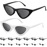 Copkim 12 Pairs 80s Cat Eye Cyber Visor Sunglasses Cat Eye Shield Glasses Accessories for Women Men Future Style Costume Cosplay