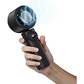 CIVPOWER Handheld Fan: Portable Small Ice Cooling Plate- 4000mAh Rechargeable 100 Gear High-Speed Turbo 10500 RPM - Personal Foldable Battery Operated for Travel Indoor Outdoor Women Men (Black)