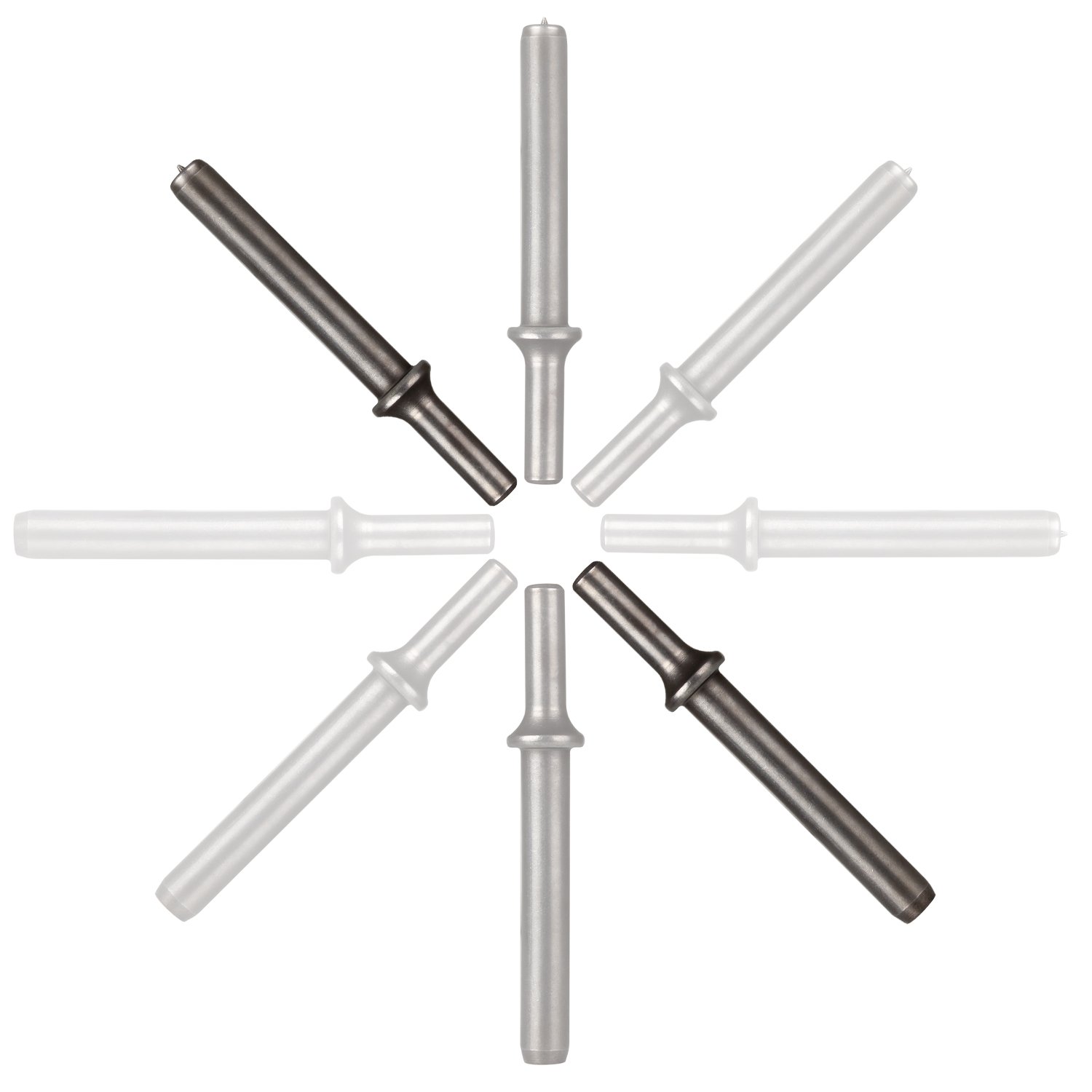Heavy Duty 2pcs Rivet Set, Abuff Pneumatic Air Rivet Hammer Set for Shank 0.401 Chisel/Air Hammer Rivets Bits