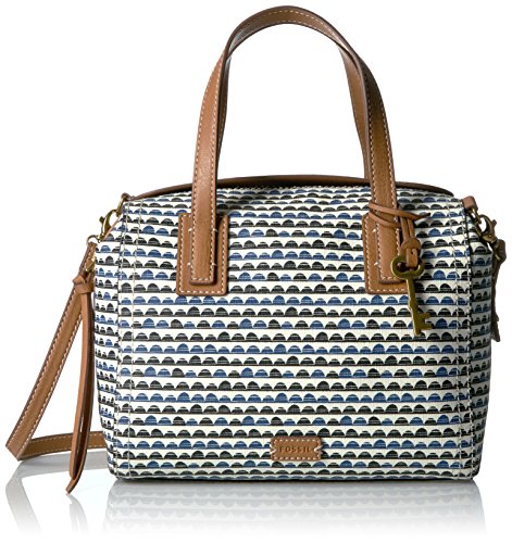 Fossil Emma Satchel-Blue Print