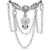 14GA 316L Surgical Steel Leaflet Chandelier Chained Heart Top Down Dangling Belly Button Ring
