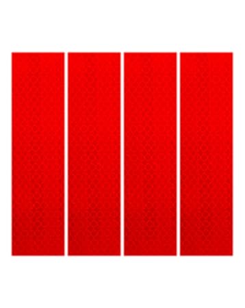 UvV-Reflex 4x Rote Reflexstreifen 8x2 cm Reflexfolie Reflektorfolie für Mobilitäts- und Gehhilfen, Fahrräder, Helme