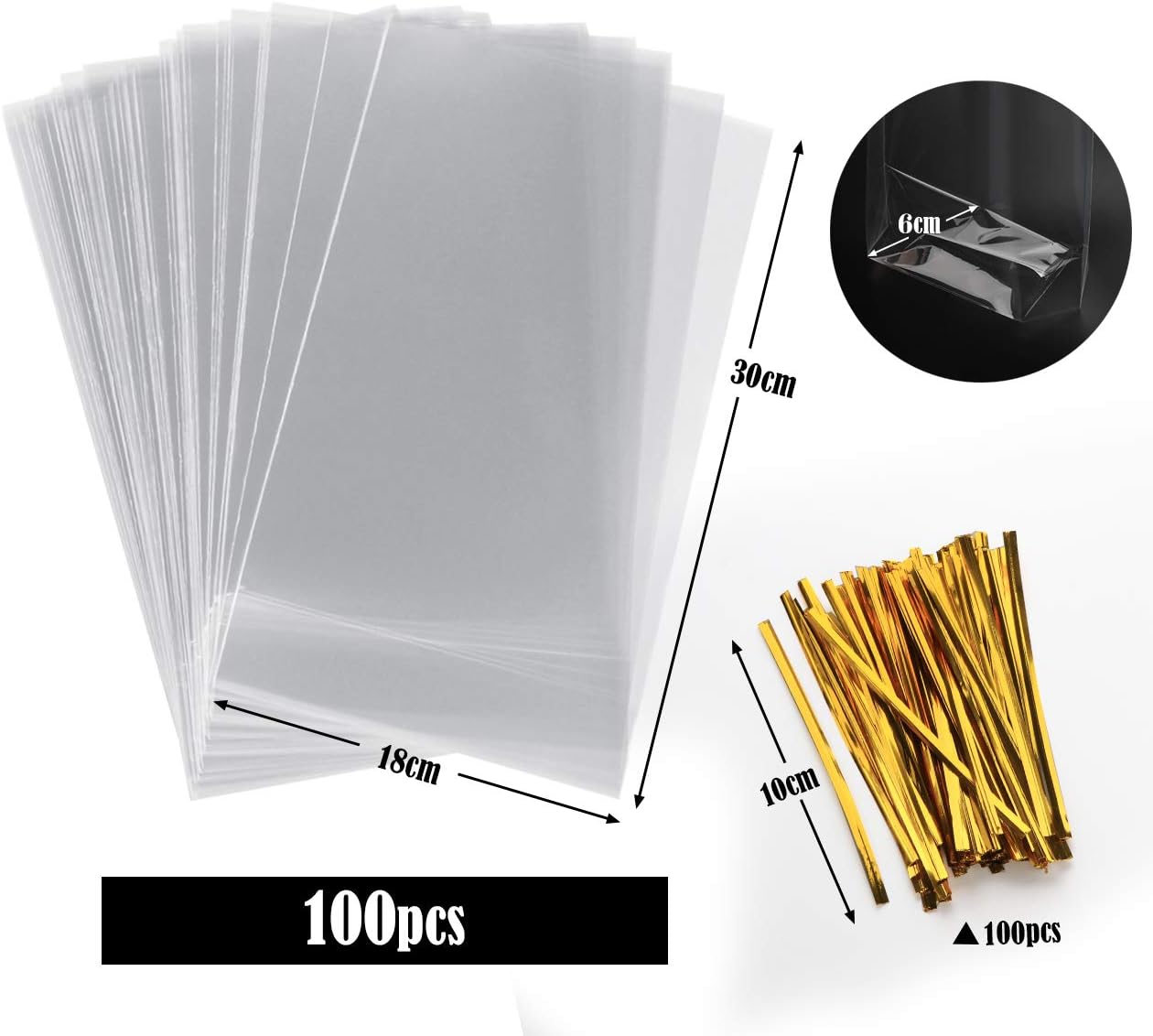 Anstore 100 Clear Cellophane Treat Bags - Image 3