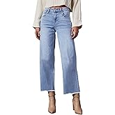 Bbkkuck Wide Leg Jeans for Women High Waisted Stretchy Cropped Denime Pants Straight Leg Flare Baggy Jeans