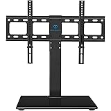 PERLESMITH Universal Swivel TV Stand / Base - Table Top TV Stand for 37-65 inch LCD LED TVs - Height Adjustable TV Mount Stan