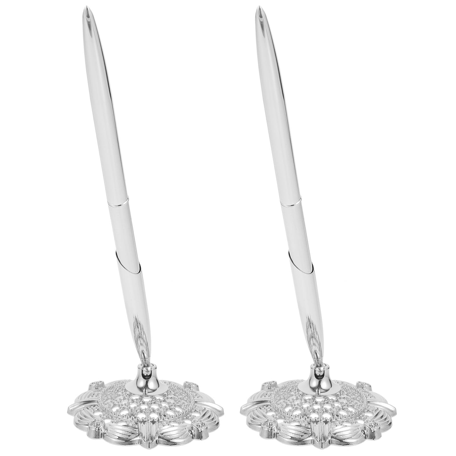 2Pcs Sign Pens with Stand for Wedding Guest Book Desk Business Pens for Office Decorative Writing Pens for Engagement Graduation Daily Use