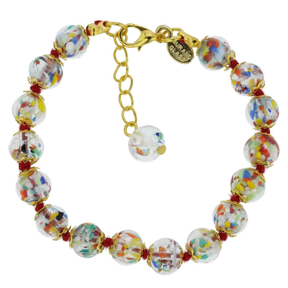 Glass Of Venice Murano Glass Sommerso Bracelet - Multicolor Confetti